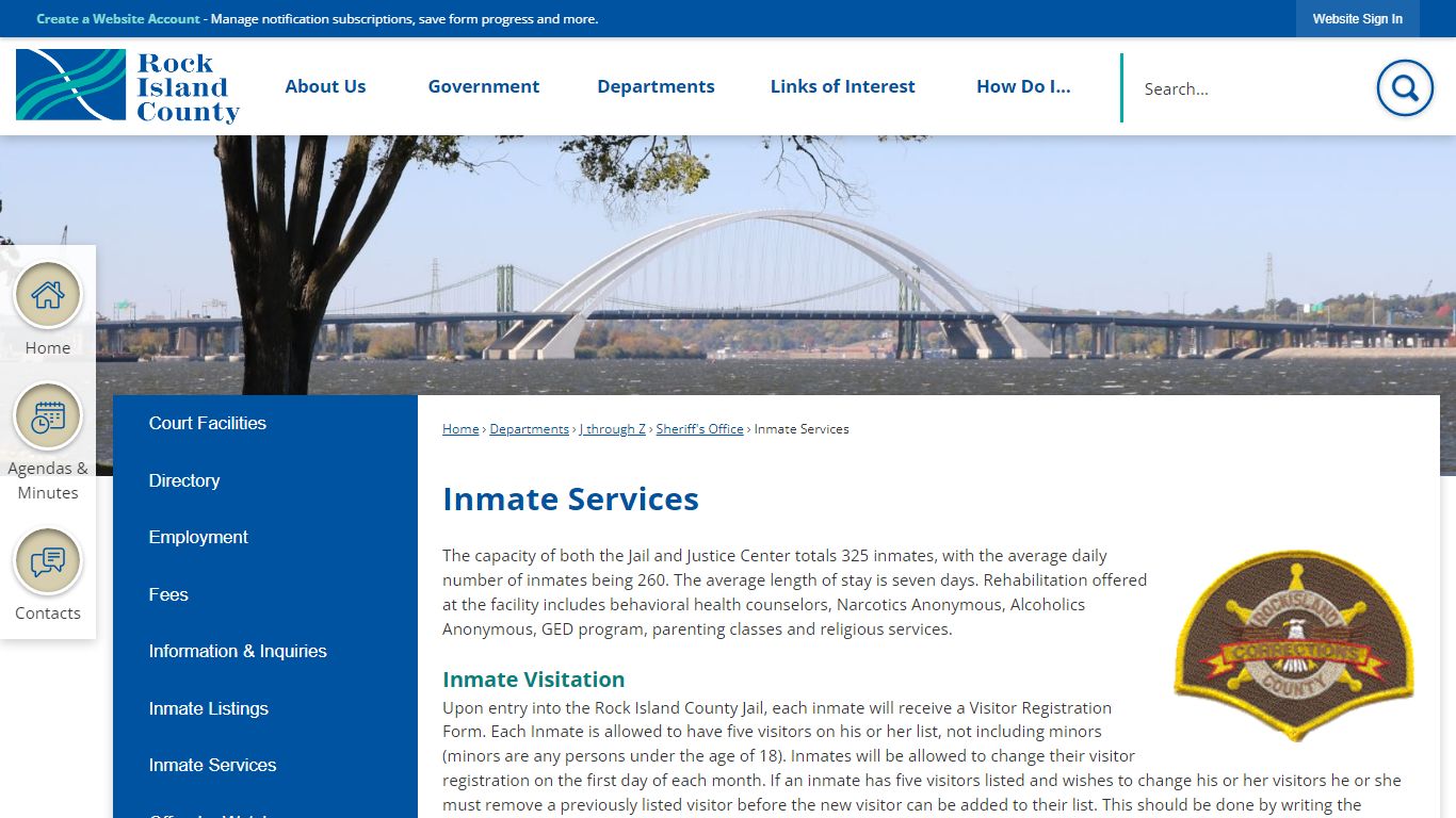 Inmate Services | Rock Island County, IL